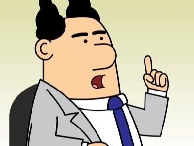 Cartoon of a manager making a point